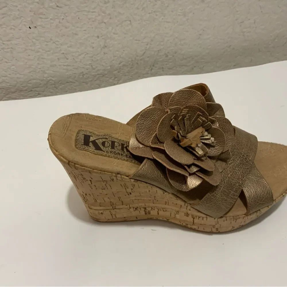 Korks by Kork-Ease Cork Platform Wedge Sandals 8/39